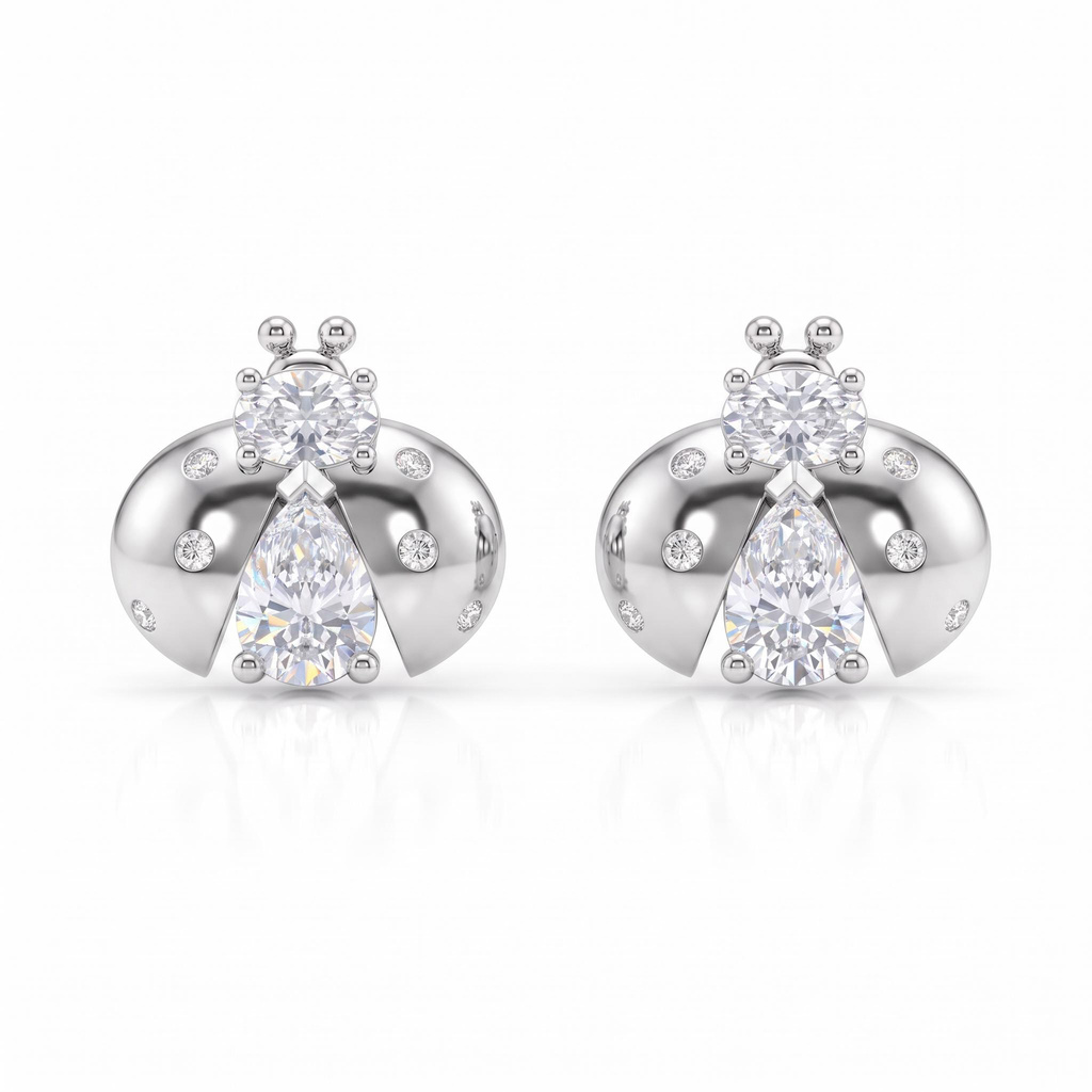 1.38 ct.tw. Cute Ladybug Multi-cut Stud Earrings 1.38 ct.tw. Cute Ladybug Multi-cut Stud Earrings
