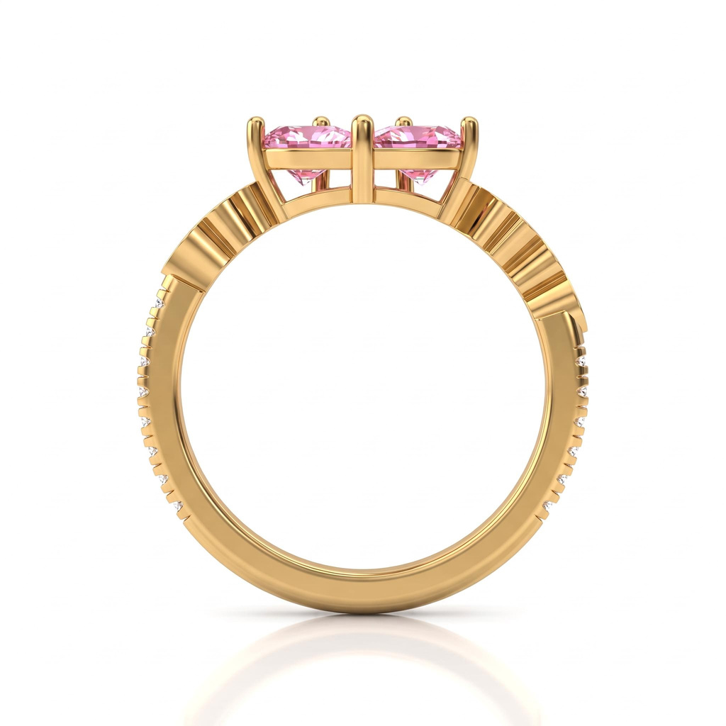 0.87ct.tw. Customizable Pear-shaped Heart Pink Diamond Ring 0.87ct.tw. Customizable Pear-shaped Heart Pink Diamond Ring