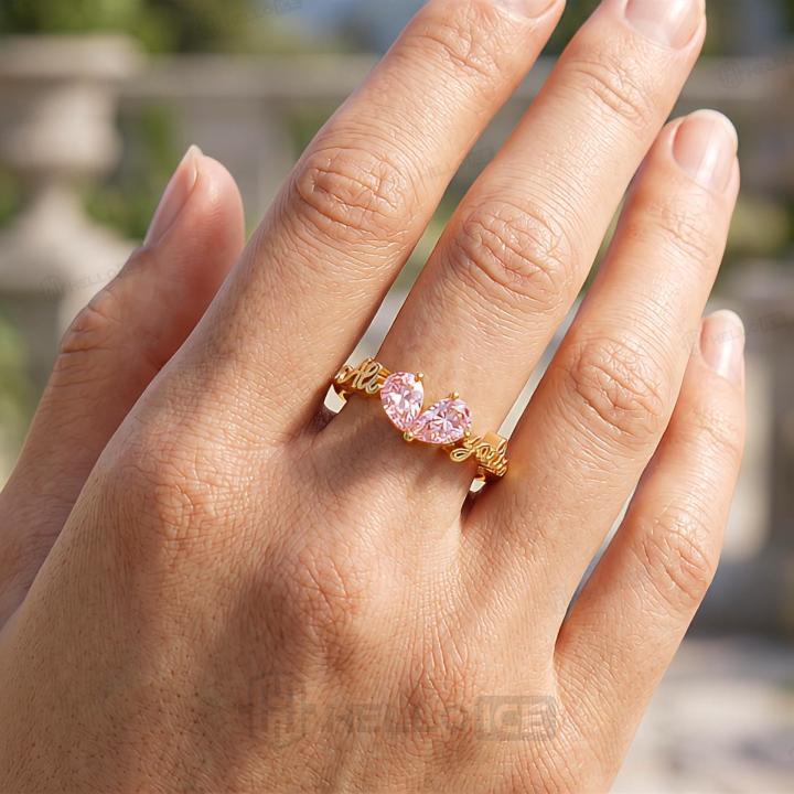 0.87ct.tw. Customizable Pear-shaped Heart Pink Diamond Ring 0.87ct.tw. Customizable Pear-shaped Heart Pink Diamond Ring