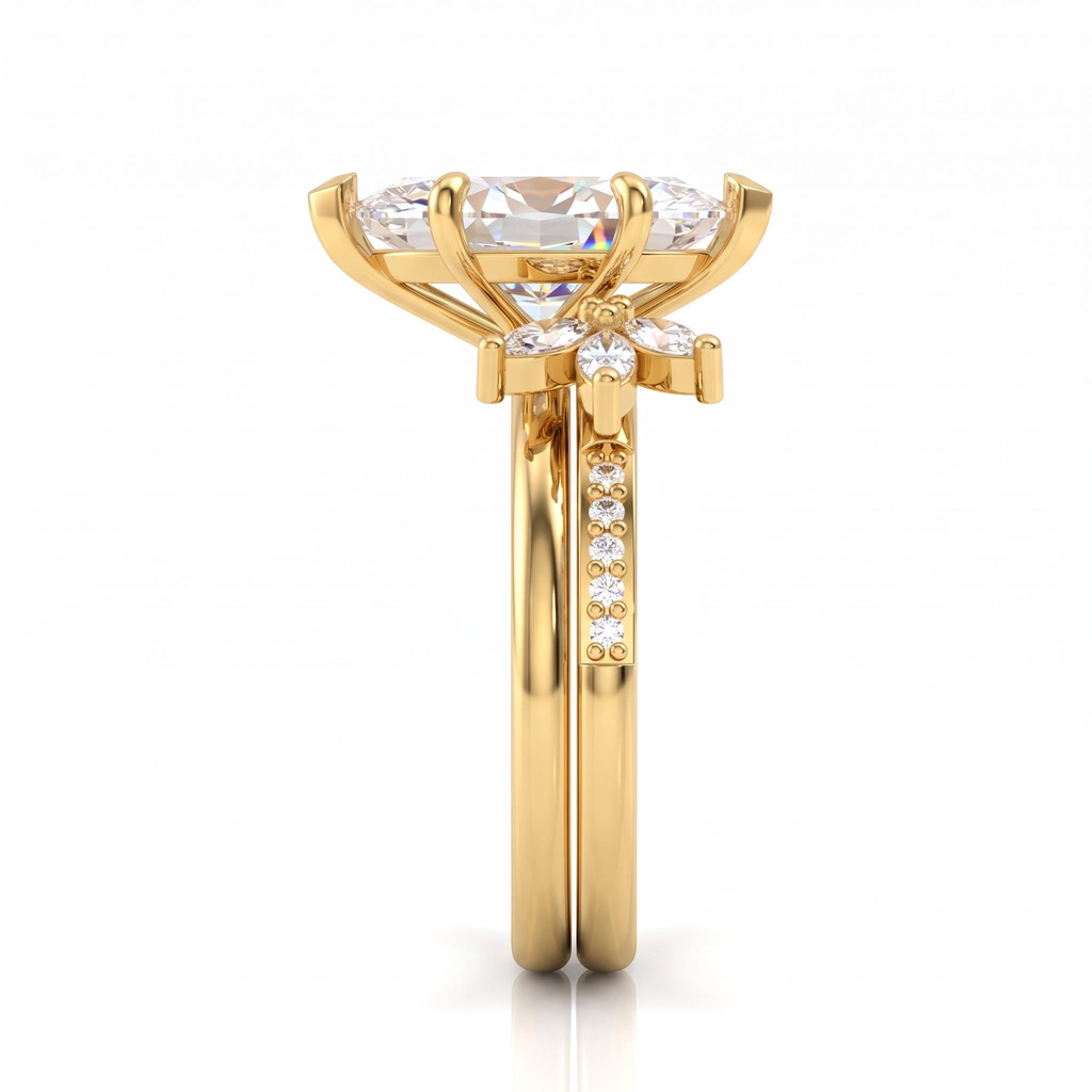 3.52 ct.tw. Marquise-Cut White Diamond Floral Ring Set 3.52 ct.tw. Marquise-Cut White Diamond Floral Ring Set