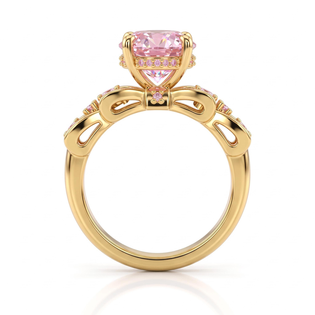 5.38 ct.tw. Oval Pink Cut 2-Piece Stackable Bridal Ring Set 5.38 ct.tw. Oval Pink Cut 2-Piece Stackable Bridal Ring Set
