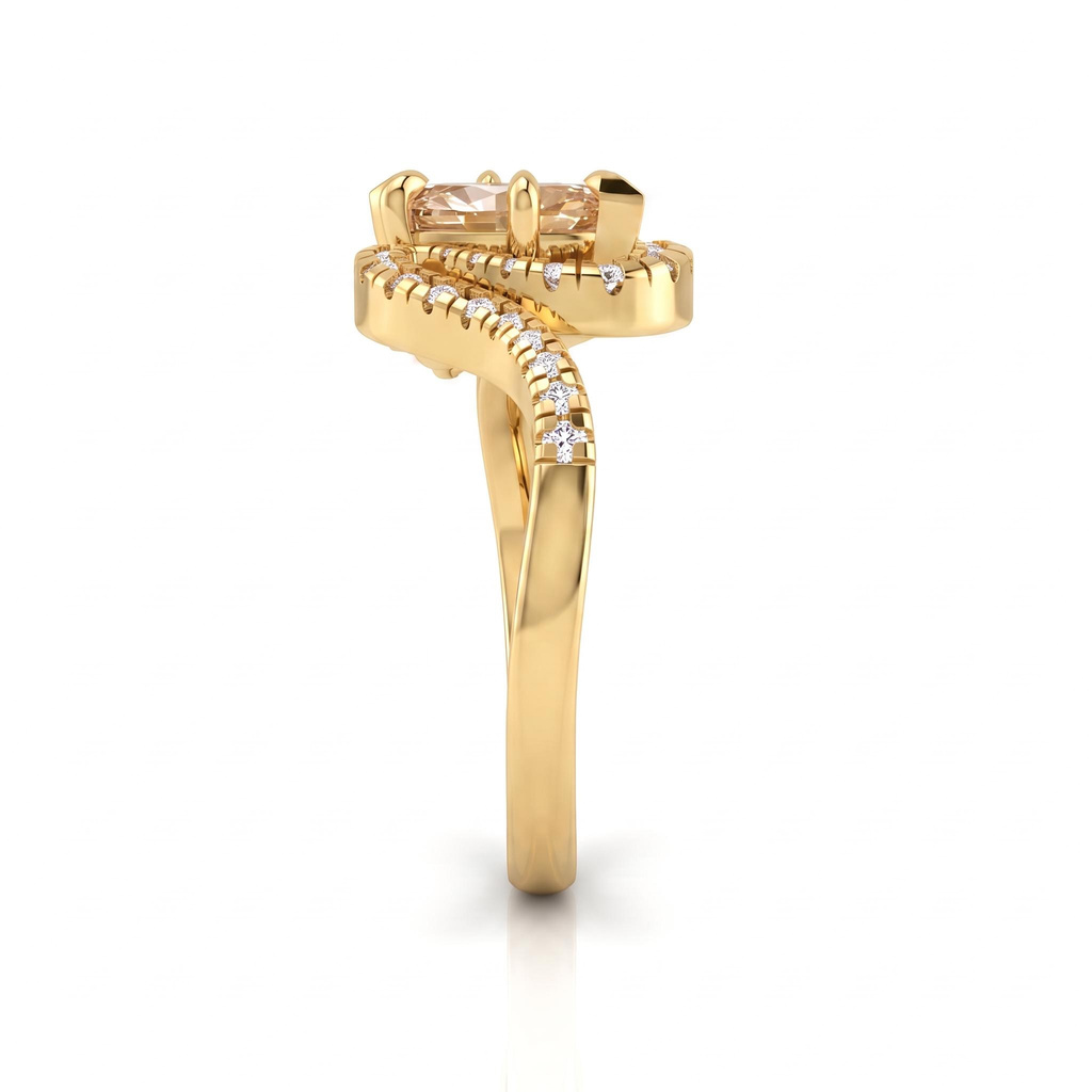 1.31 ct.tw. Champagne Marquise Twist Pave Ring 1.31 ct.tw. Champagne Marquise Twist Pave Ring