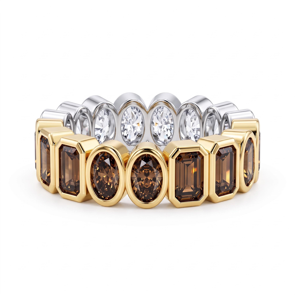 5.32 ct.tw. Alternating Emerald-Cut & Oval Full Eternity Band Ring 5.32 ct.tw. Alternating Emerald-Cut & Oval Full Eternity Band Ring