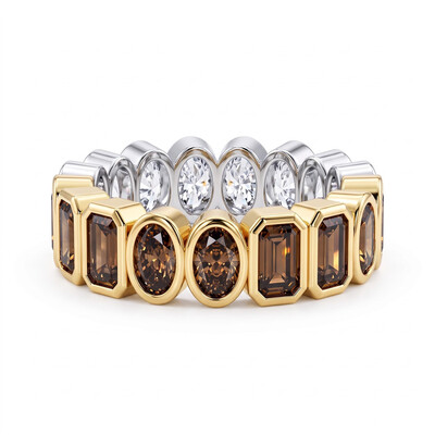 5.32 ct.tw. Alternating Emerald-Cut & Oval Full Eternity Band Ring