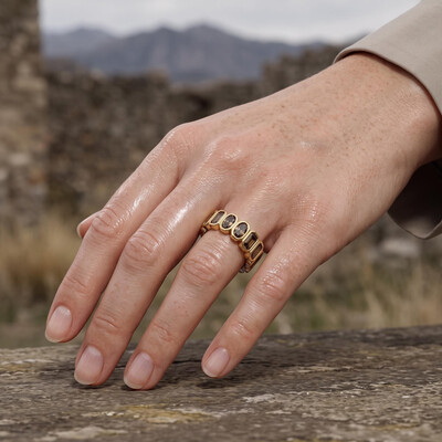 5.32 ct.tw. Alternating Emerald-Cut & Oval Full Eternity Band Ring