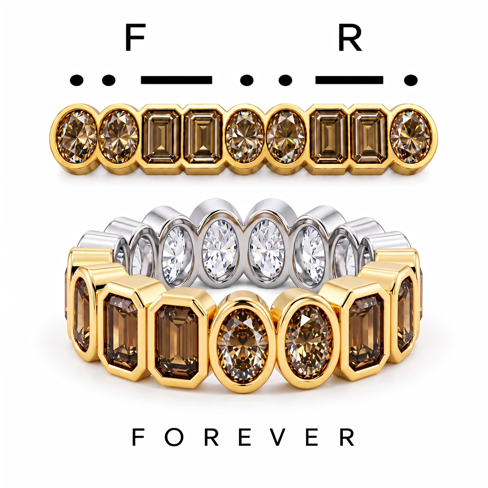5.32 ct.tw. Alternating Emerald-Cut & Oval Full Eternity Band Ring 5.32 ct.tw. Alternating Emerald-Cut & Oval Full Eternity Band Ring