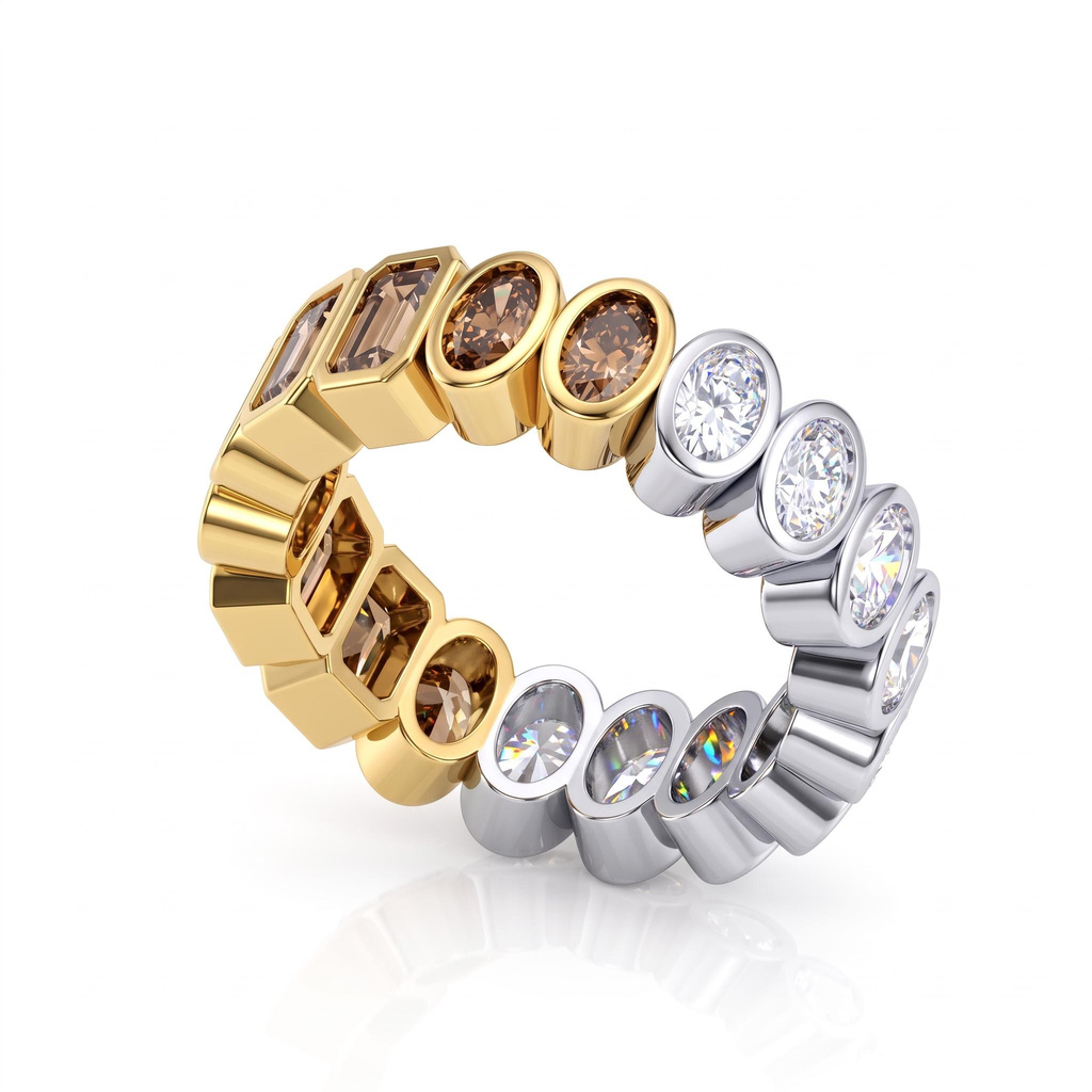 5.32 ct.tw. Alternating Emerald-Cut & Oval Full Eternity Band Ring 5.32 ct.tw. Alternating Emerald-Cut & Oval Full Eternity Band Ring