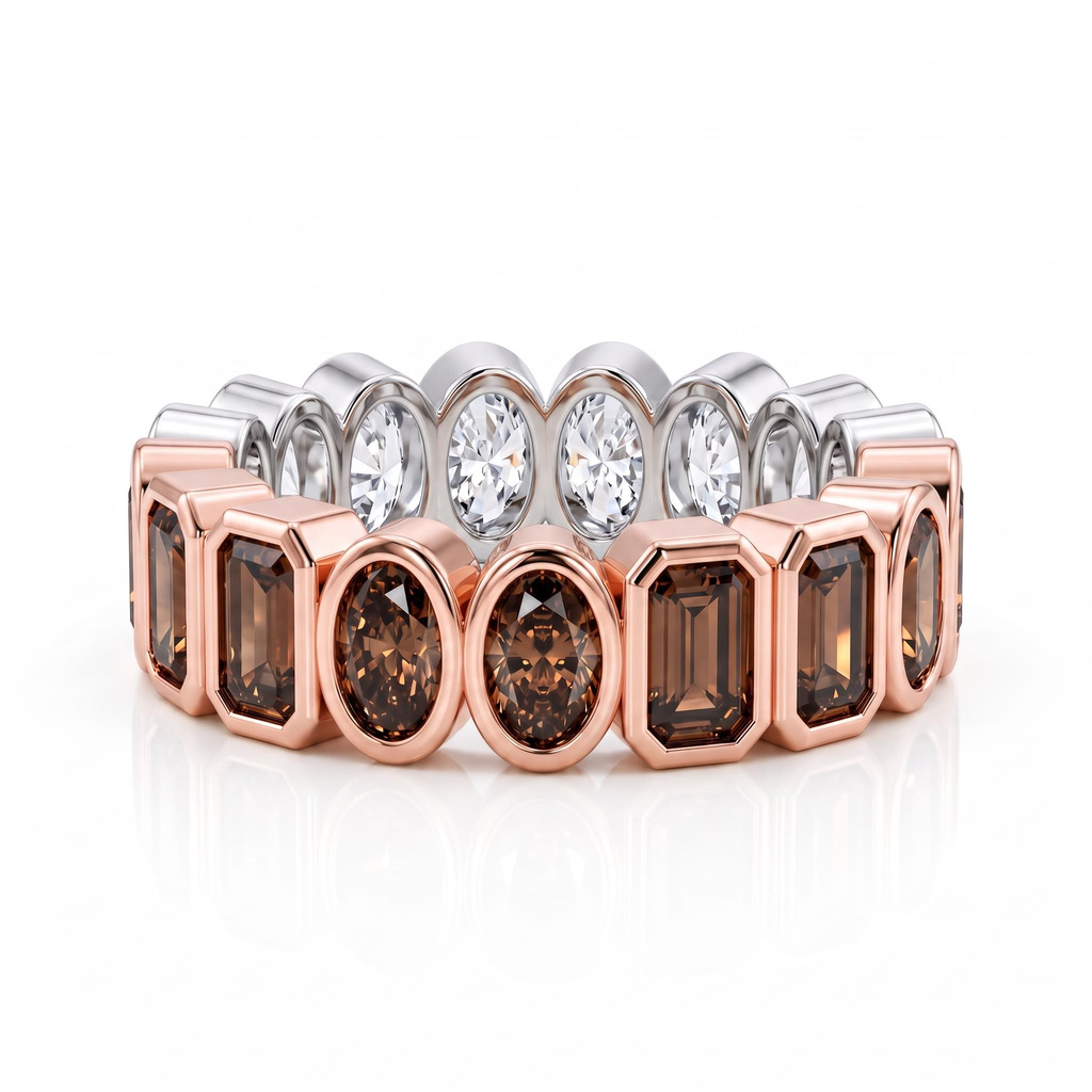 5.32 ct.tw. Alternating Emerald-Cut & Oval Full Eternity Band Ring 5.32 ct.tw. Alternating Emerald-Cut & Oval Full Eternity Band Ring