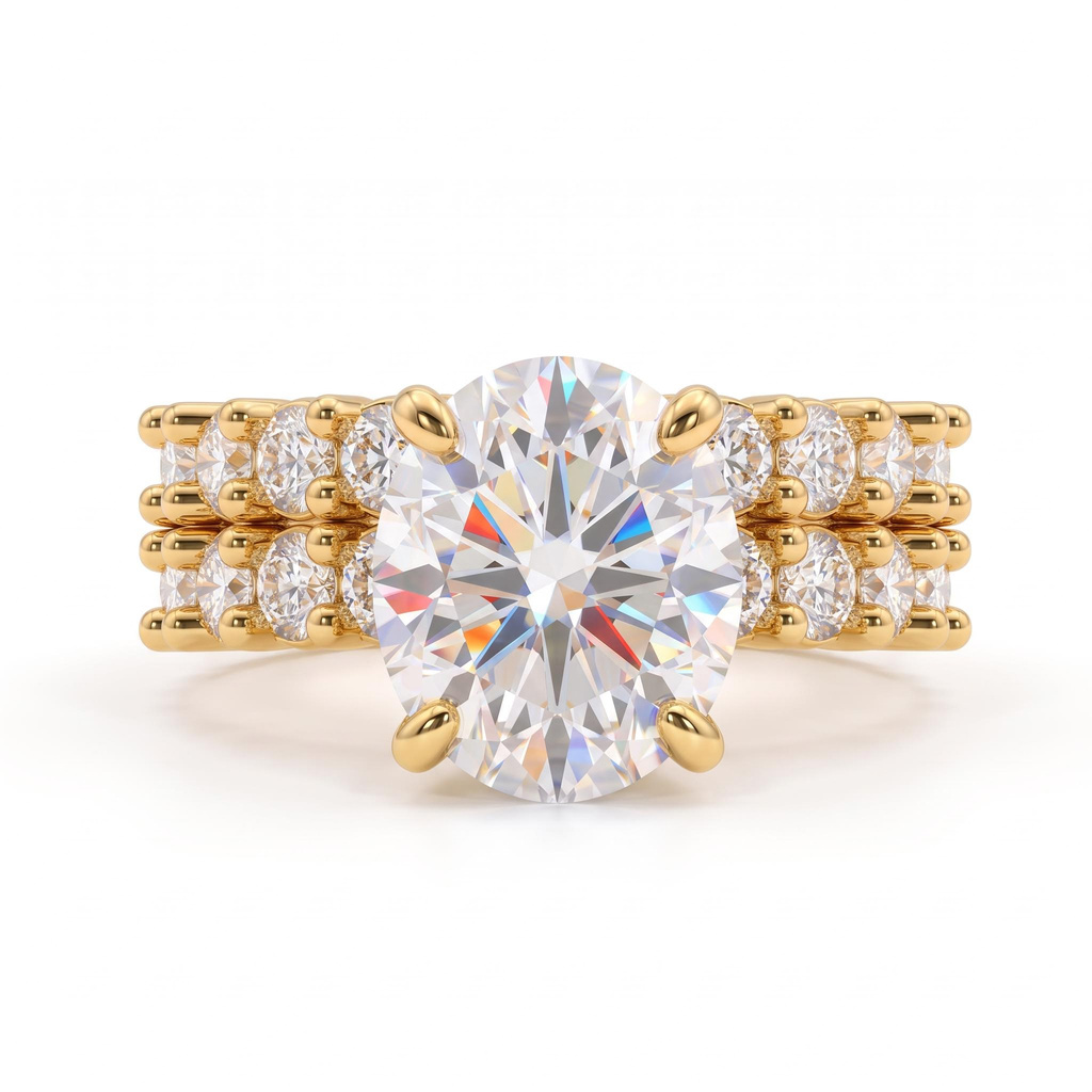 12.47 ct.tw. Oval Double Row Stone-Set Ring 12.47 ct.tw. Oval Double Row Stone-Set Ring
