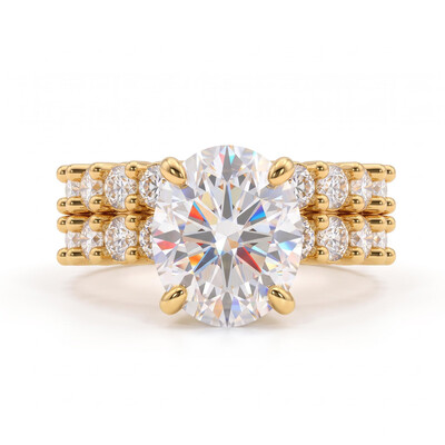 12.47 ct.tw. Oval Double Row Stone-Set Ring