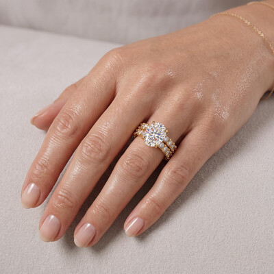 12.47 ct.tw. Oval Double Row Stone-Set Ring