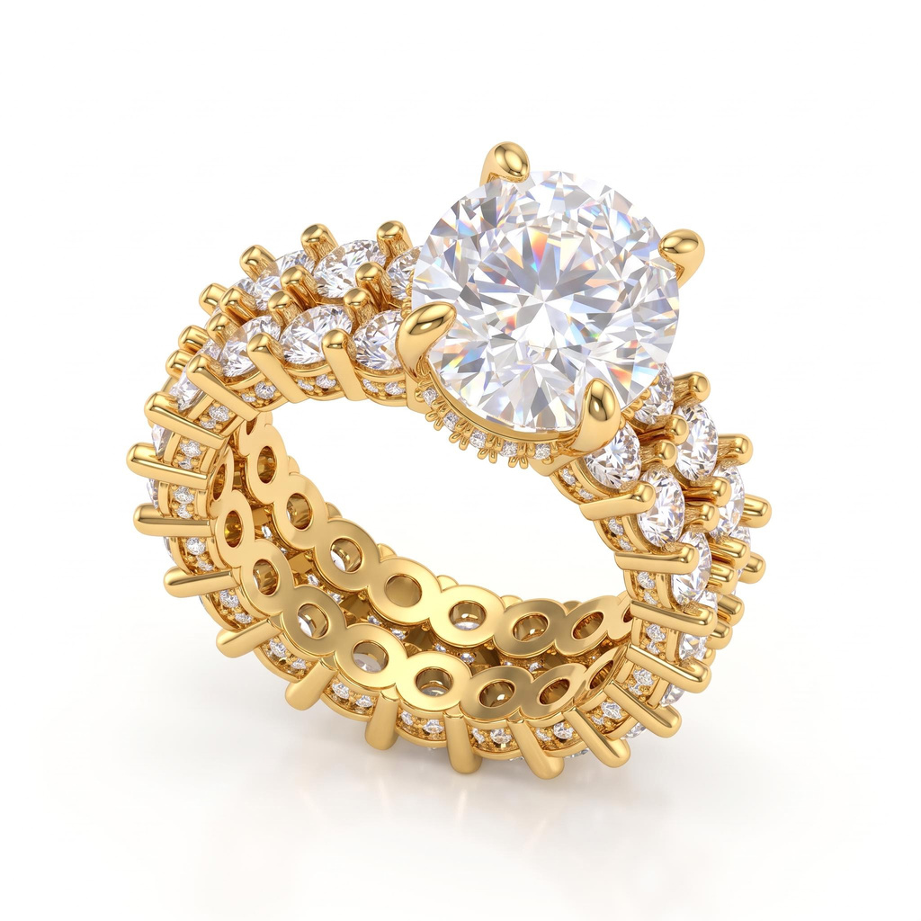 12.47 ct.tw. Oval Double Row Stone-Set Ring 12.47 ct.tw. Oval Double Row Stone-Set Ring