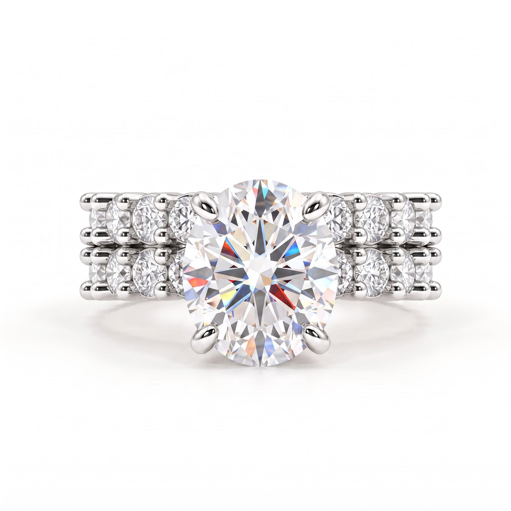 12.47 ct.tw. Oval Double Row Stone-Set Ring 12.47 ct.tw. Oval Double Row Stone-Set Ring