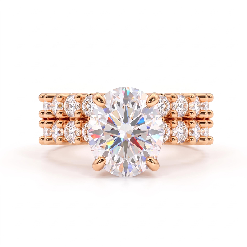 12.47 ct.tw. Oval Double Row Stone-Set Ring 12.47 ct.tw. Oval Double Row Stone-Set Ring