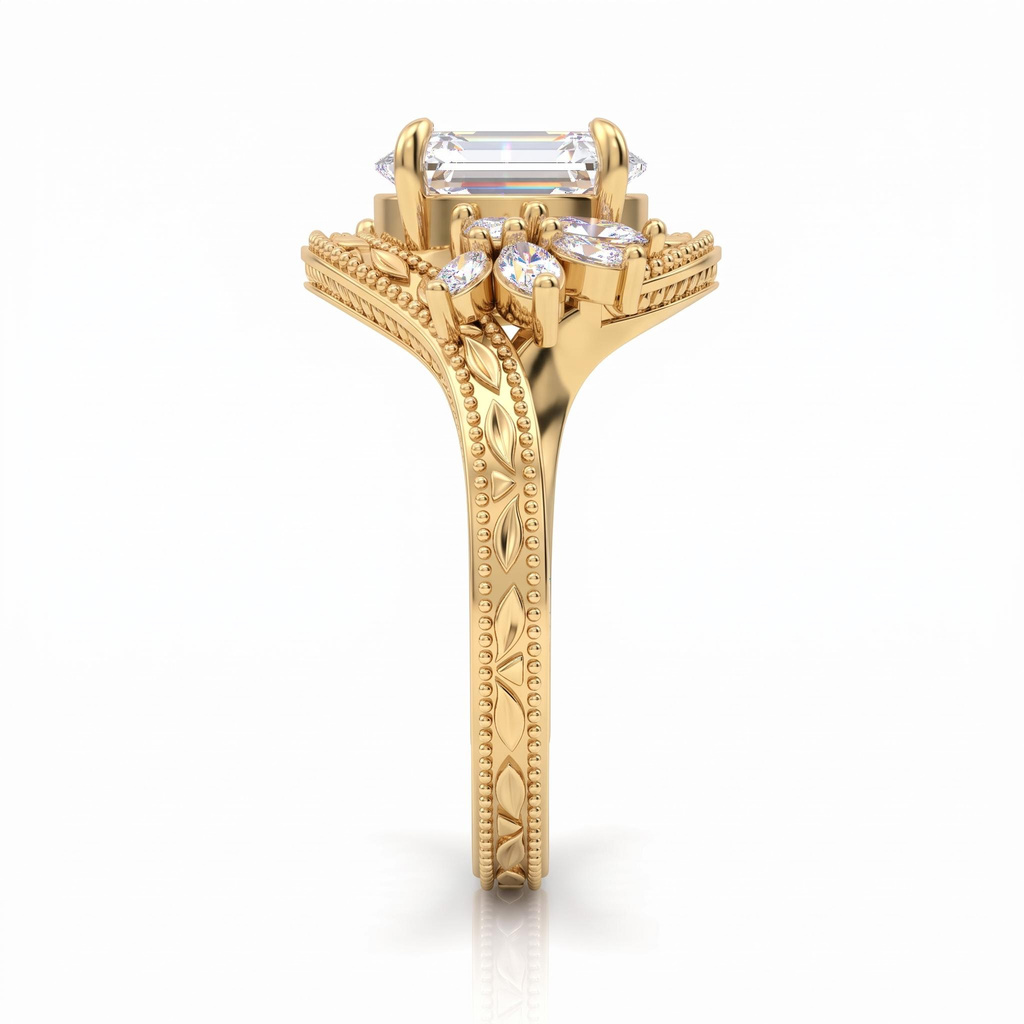 2.43 ct.tw. Vintage Oval Center Marquise Accented Twisted Ring 2.43 ct.tw. Vintage Oval Center Marquise Accented Twisted Ring