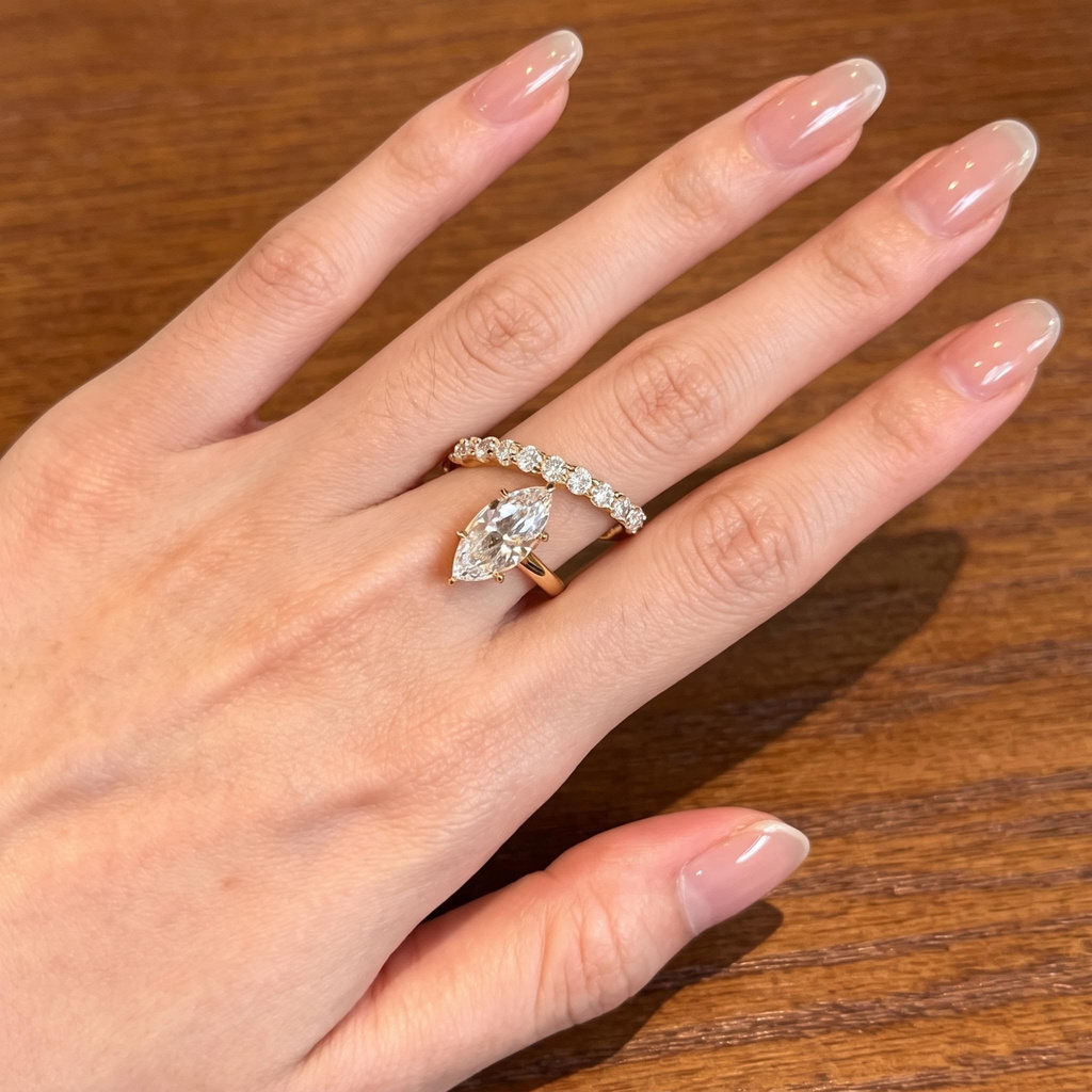 3.66 ct.tw. Marquise-Cut Center Stone Pave Diamond Ring 3.66 ct.tw. Marquise-Cut Center Stone Pave Diamond Ring