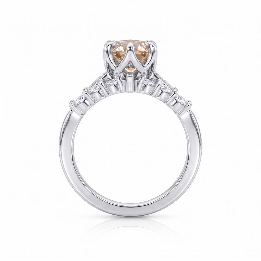 4.42ct.tw. Vintage Wheat Pattern Marquise Champagne Diamond Ring Set 4.42ct.tw. Vintage Wheat Pattern Marquise Champagne Diamond Ring Set