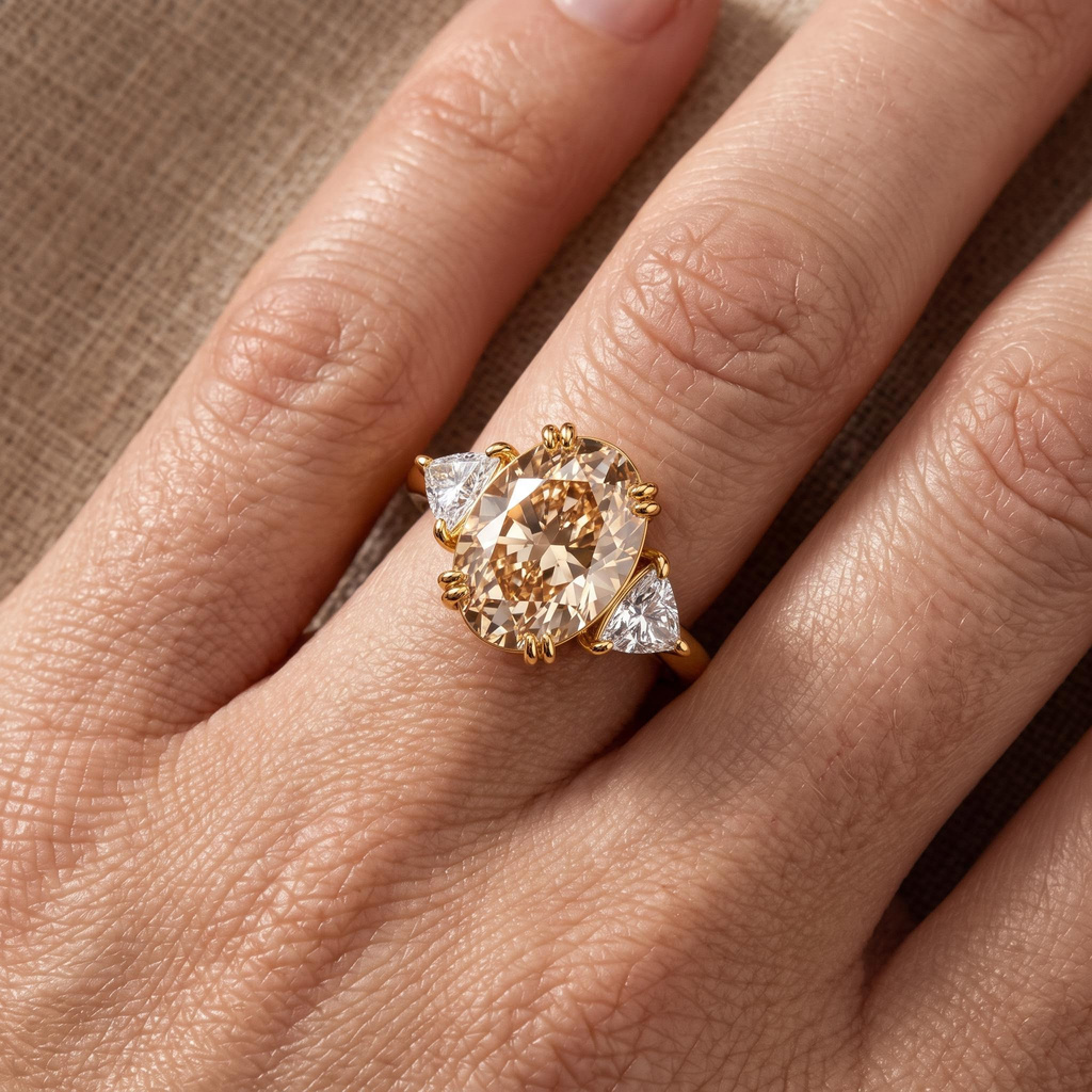 11.9ct.tw. Oval Champagne Ring 11.9ct.tw. Oval Champagne Ring