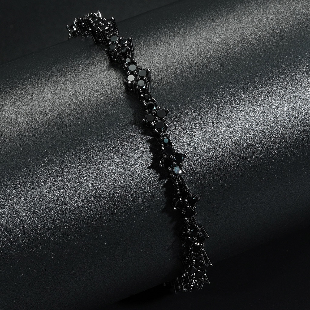 6mm Iced Out Black Cross Bracelet 6mm Iced Out Black Cross Bracelet
