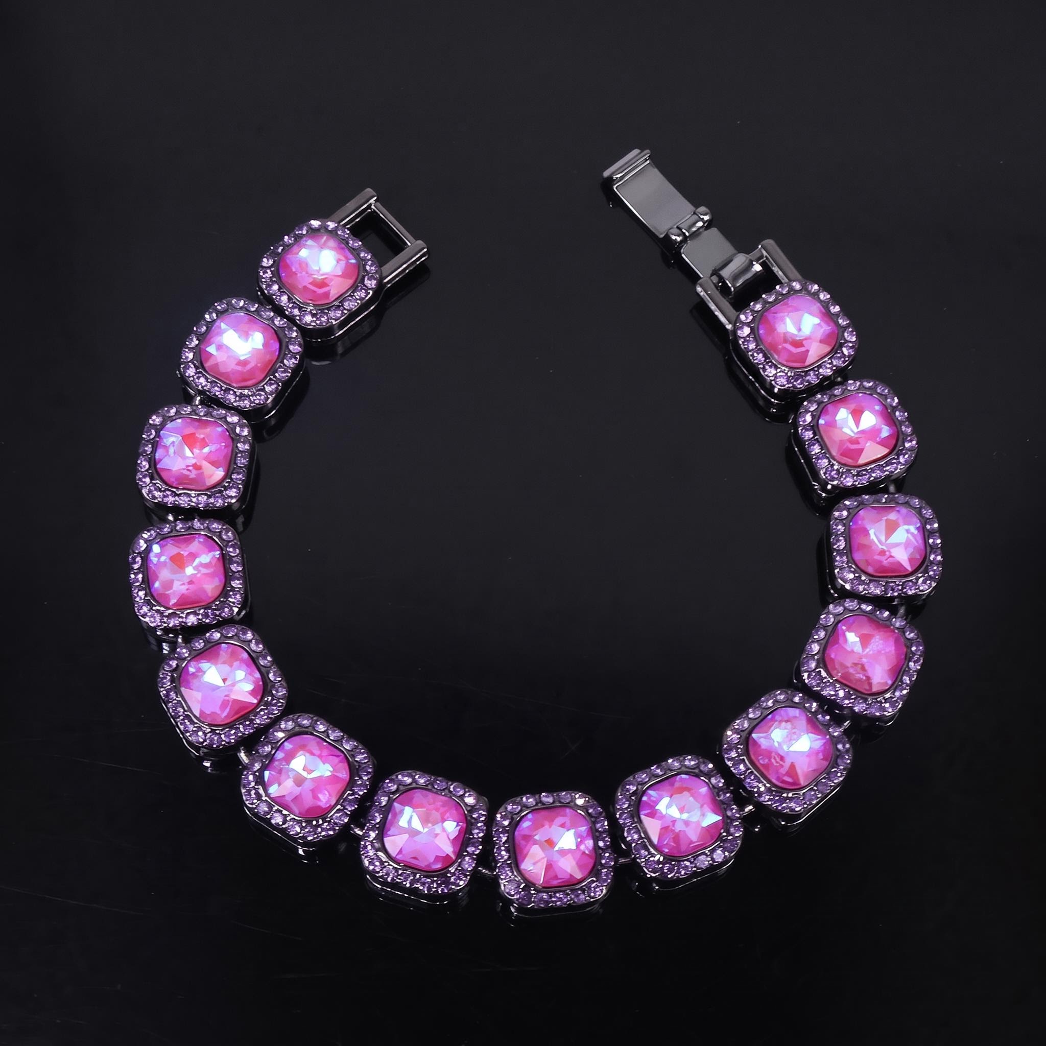 12mm Purple Clustered Tennis Bracelet 12mm Purple Clustered Tennis Bracelet