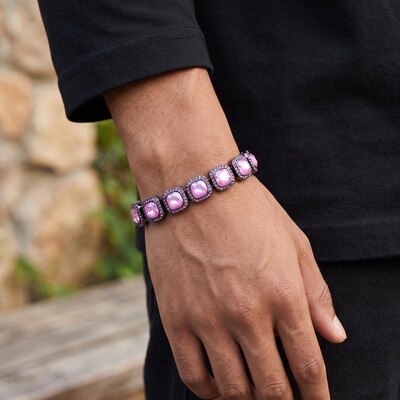 12mm Purple Clustered Tennis Bracelet
