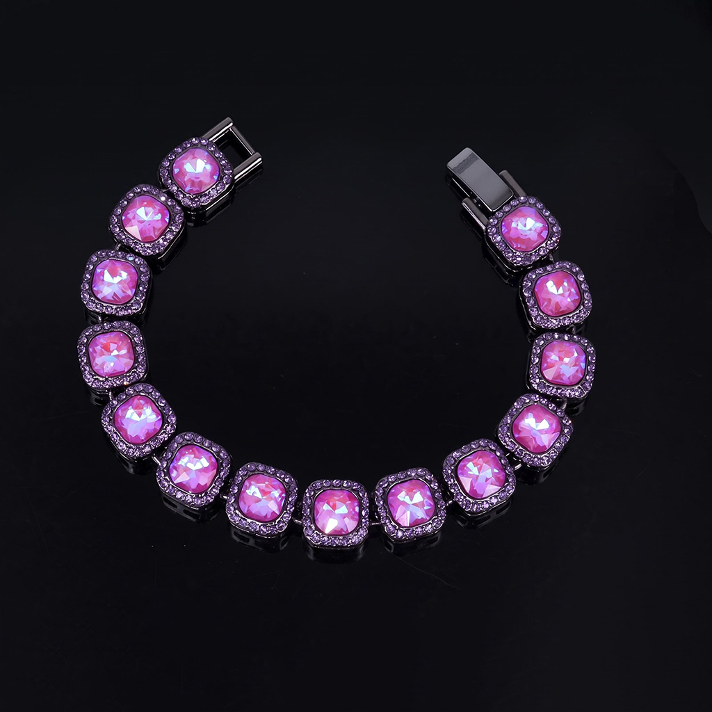 12mm Purple Clustered Tennis Bracelet 12mm Purple Clustered Tennis Bracelet