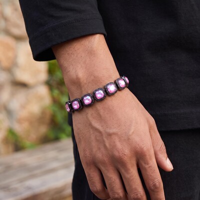 12mm Purple Clustered Tennis Bracelet