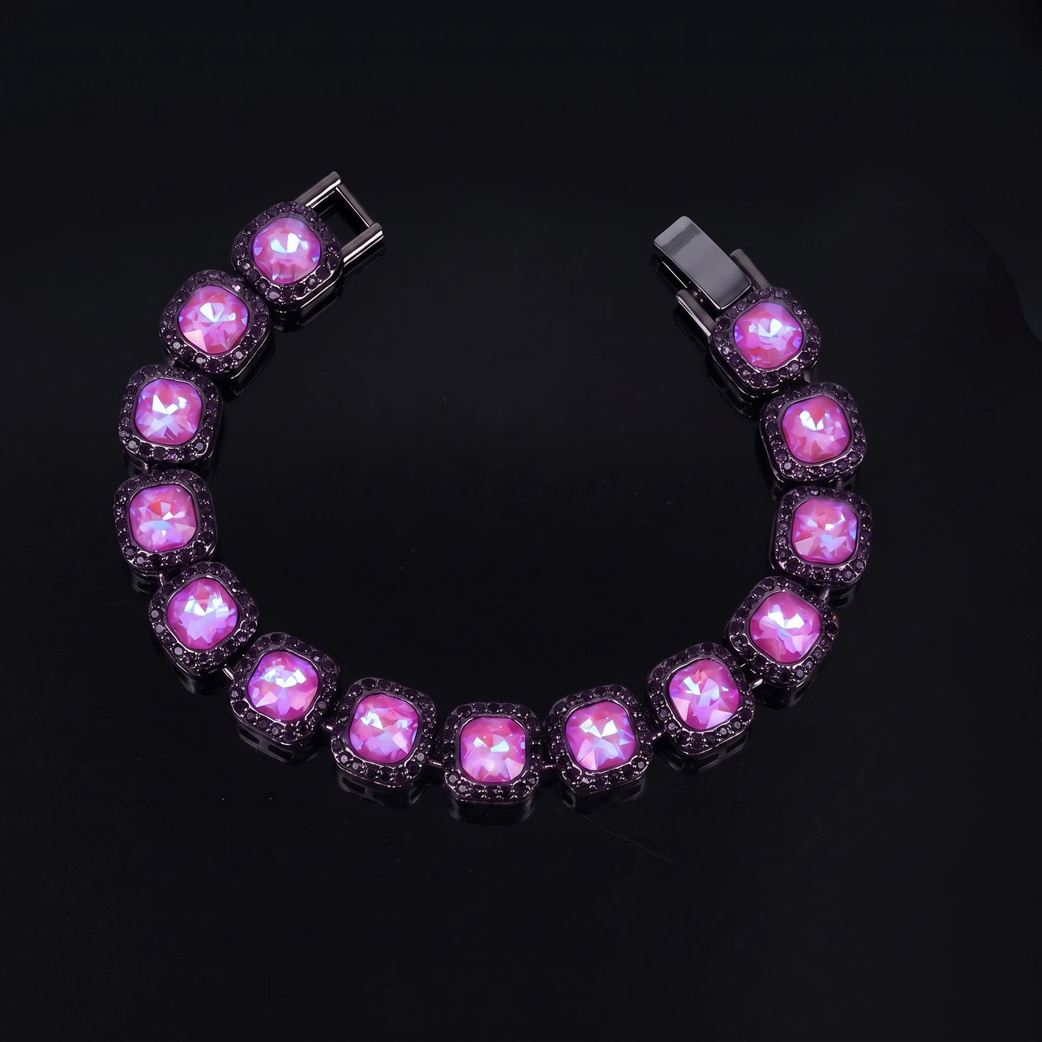 12mm Purple Clustered Tennis Bracelet 12mm Purple Clustered Tennis Bracelet