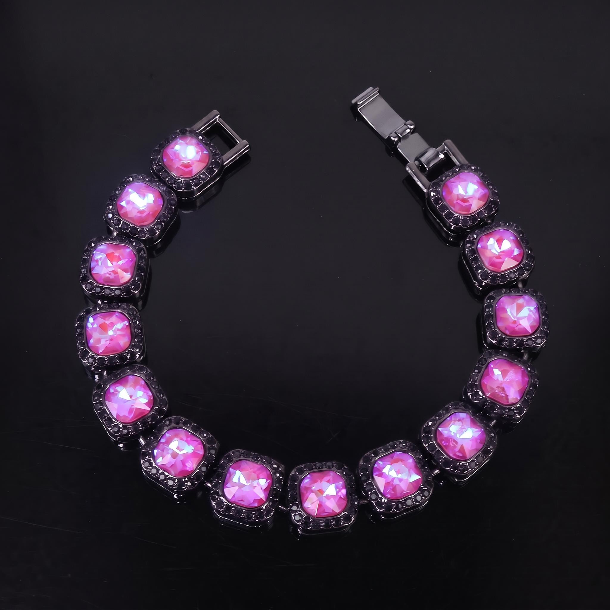 12mm Purple Clustered Tennis Bracelet 12mm Purple Clustered Tennis Bracelet