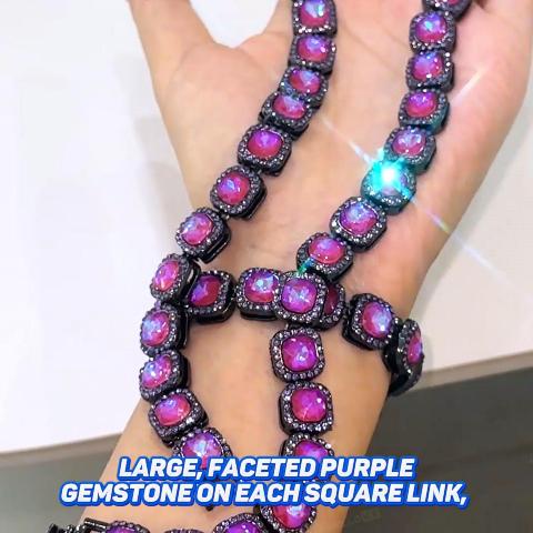 12mm Purple Clustered Tennis Bracelet 12mm Purple Clustered Tennis Bracelet