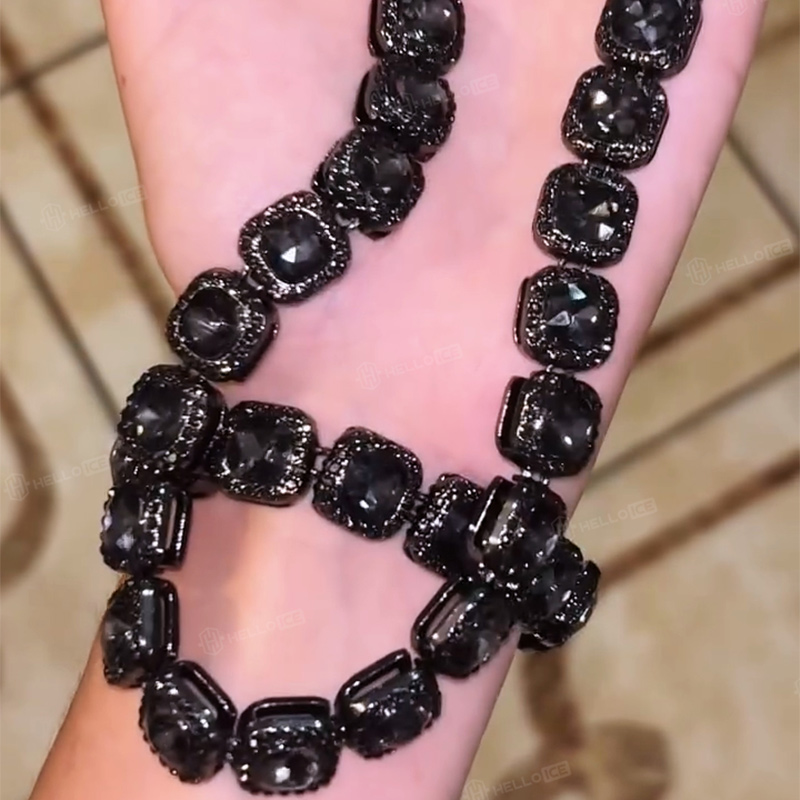12mm Clustered Tennis Bracelet in Black Gold 12mm Clustered Tennis Bracelet in Black Gold