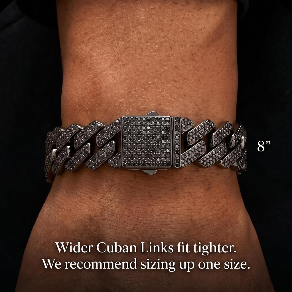20mm Iced Out Black Cuban Link Bracelet 20mm Iced Out Black Cuban Link Bracelet