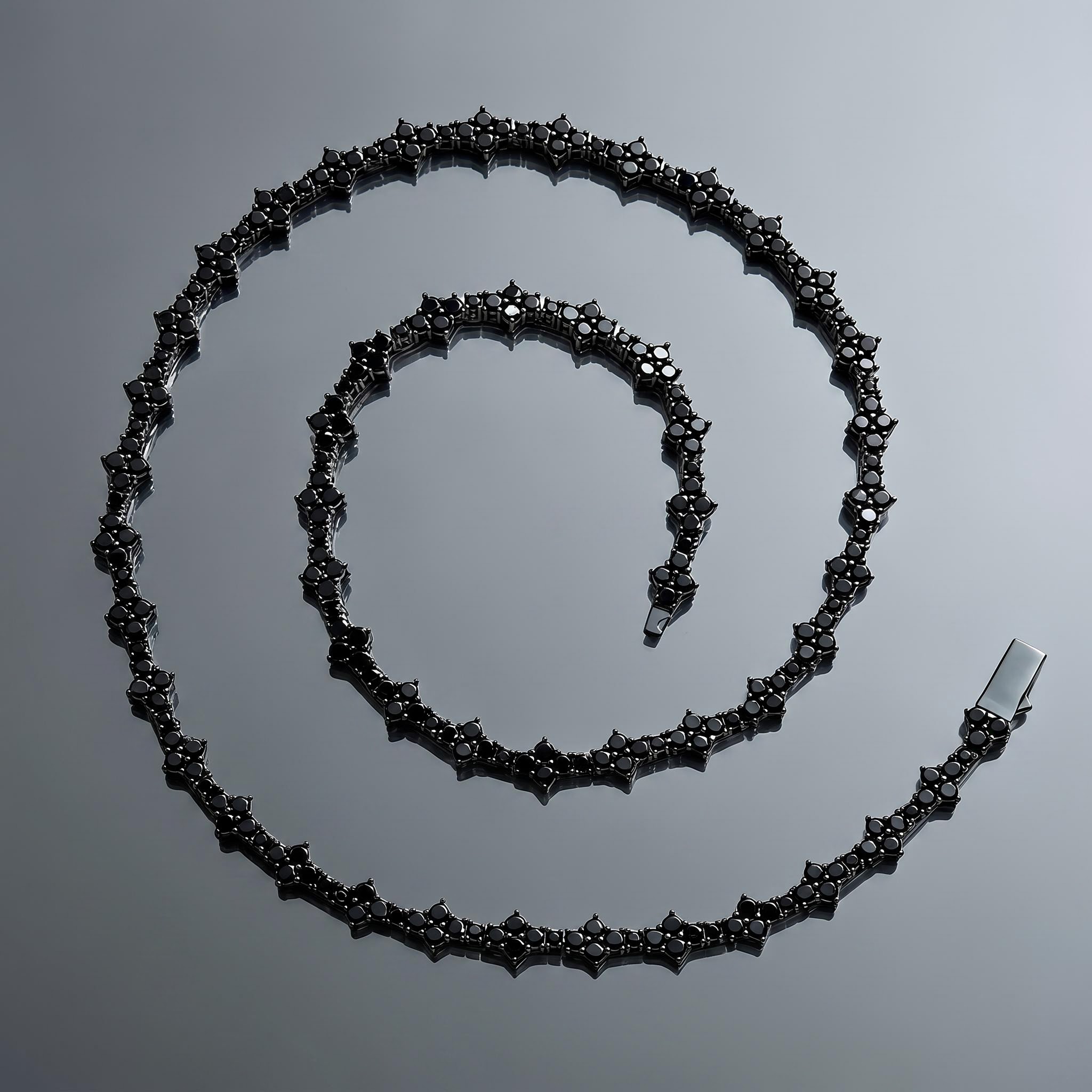 6mm Iced Out Black Cross Chain