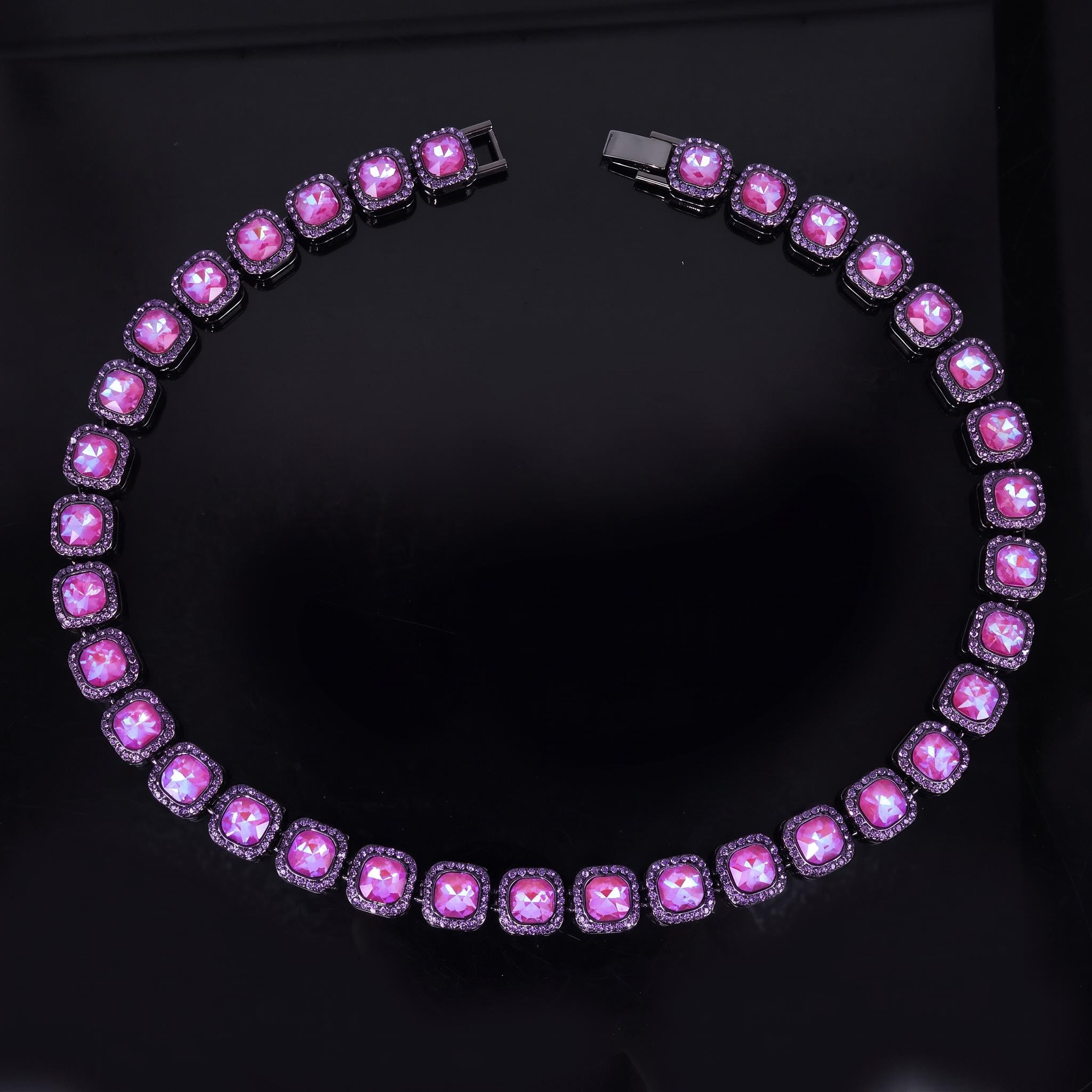 12mm Purple Clustered Tennis Chain
