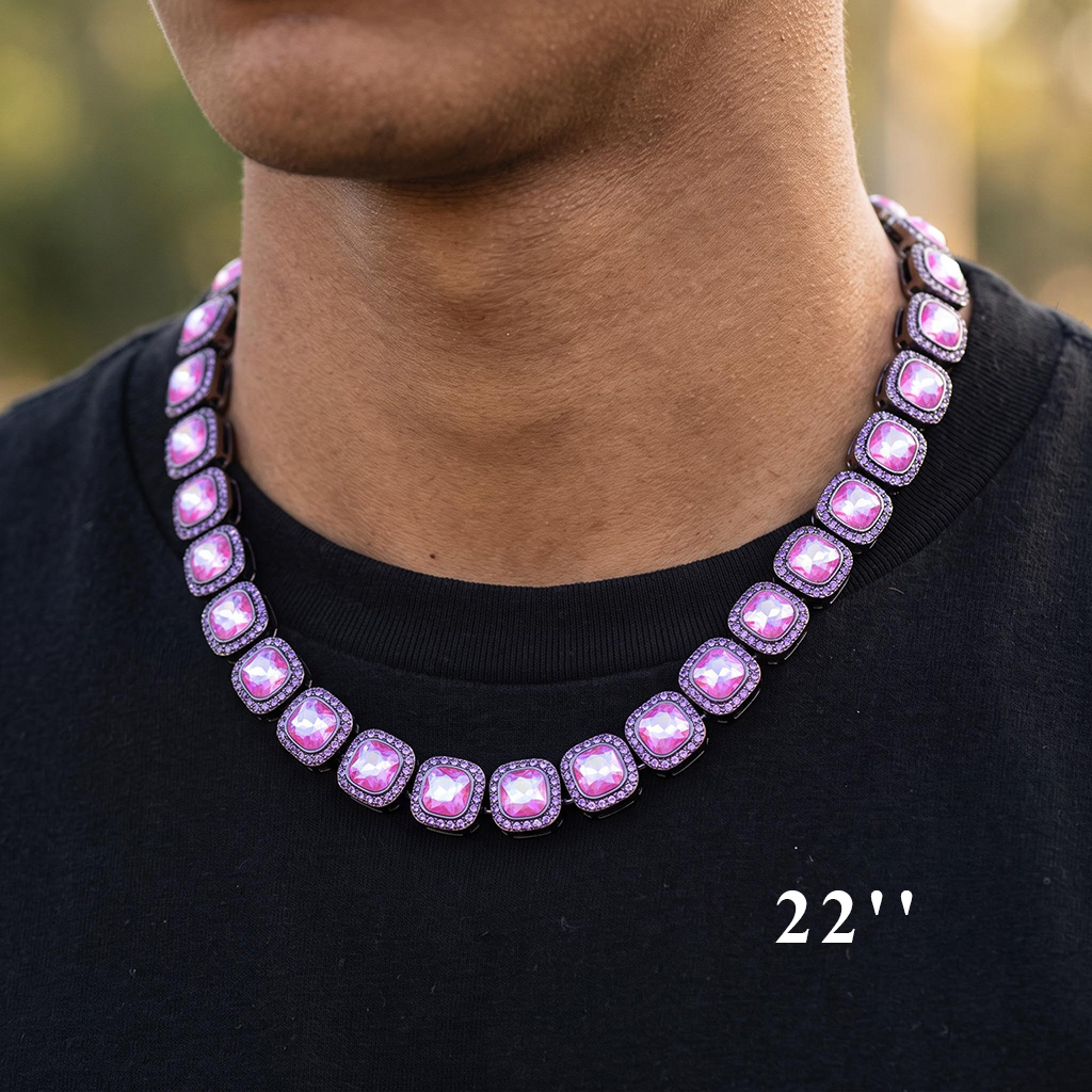 12mm Purple Clustered Tennis Chain