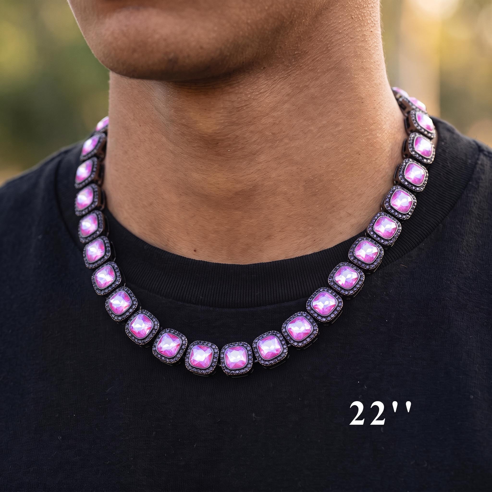 12mm Purple Clustered Tennis Chain 12mm Purple Clustered Tennis Chain