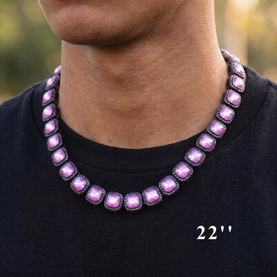 12mm Purple Clustered Tennis Chain