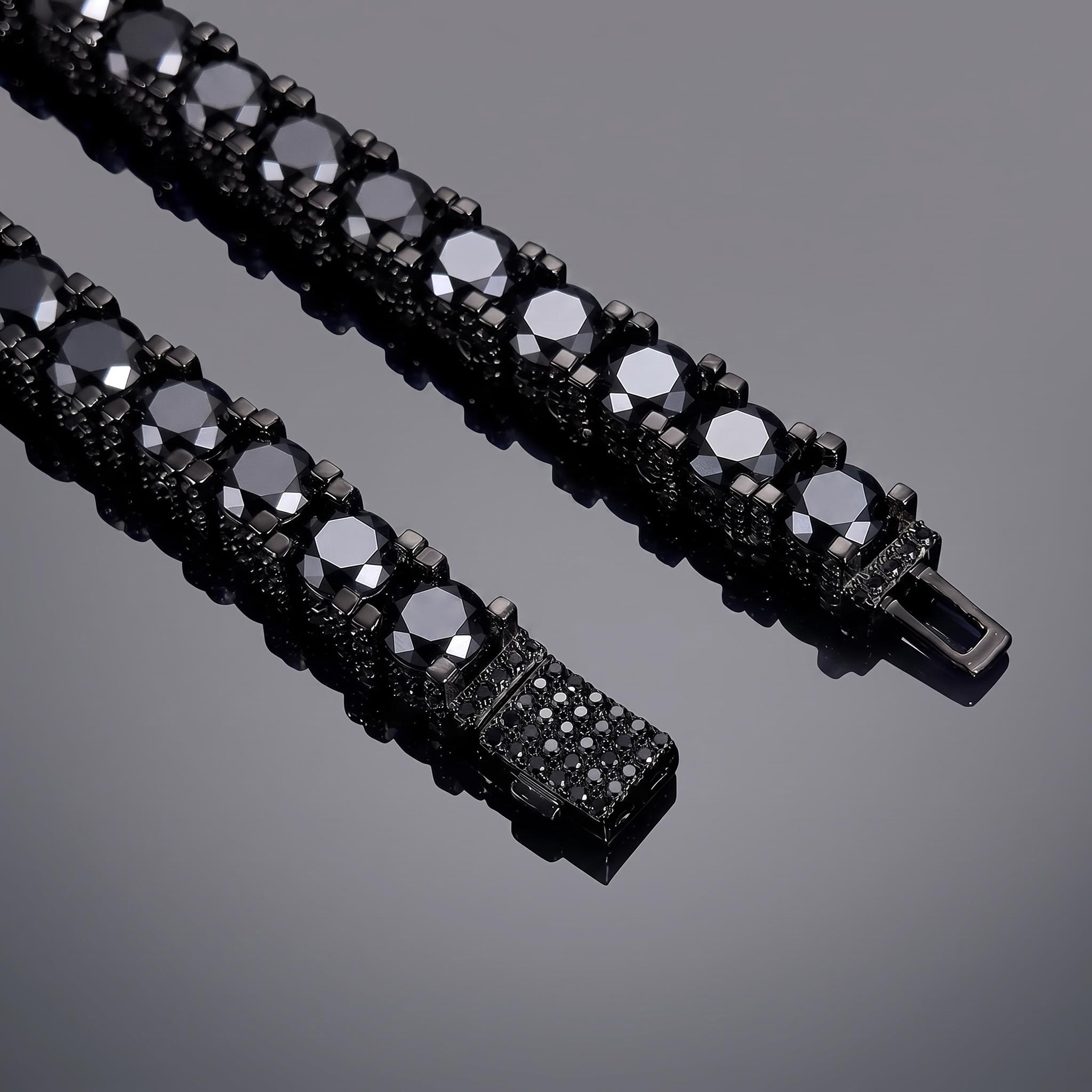 6.5mm Black Iced Out Sides Tennis Chain