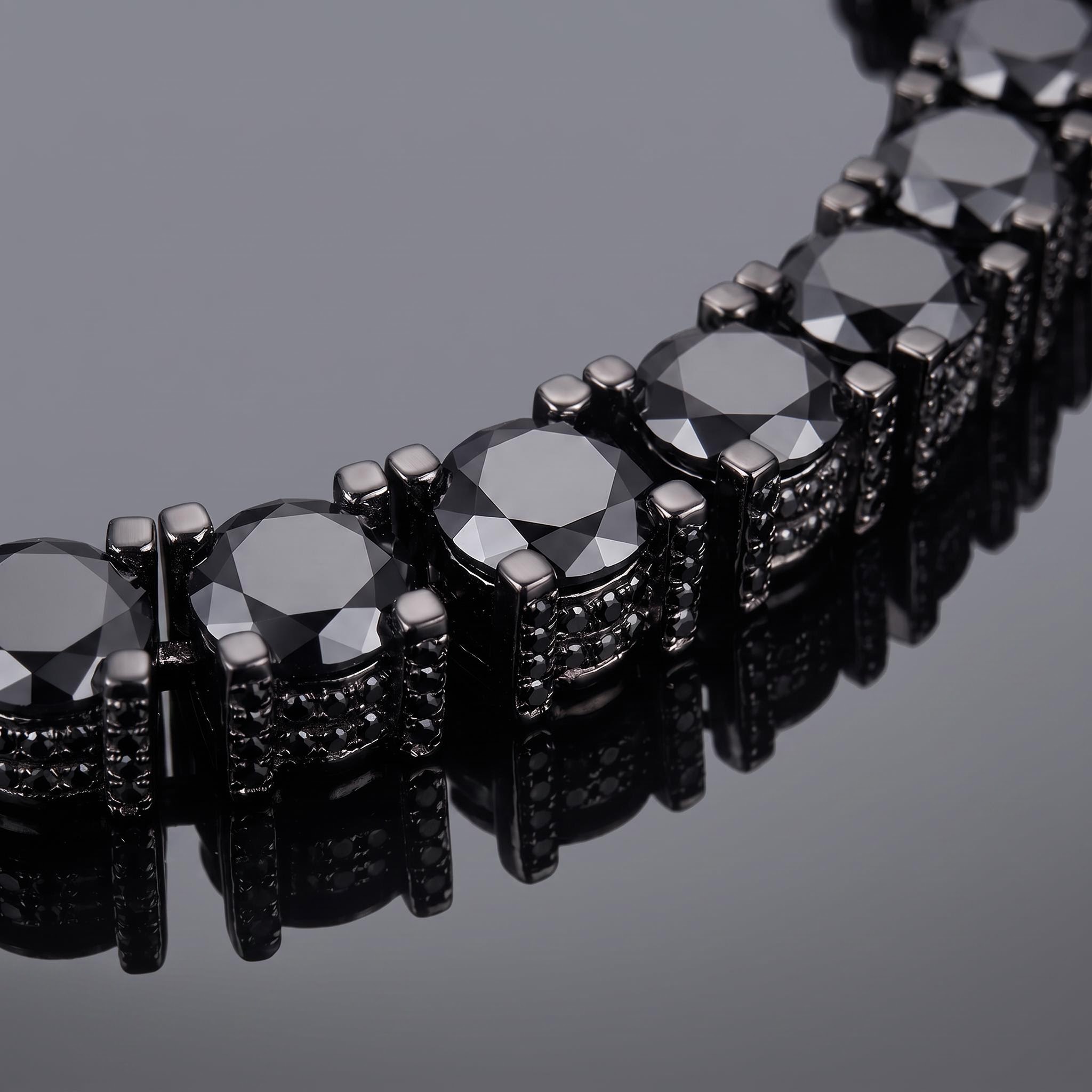 6.5mm Black Iced Out Sides Tennis Chain