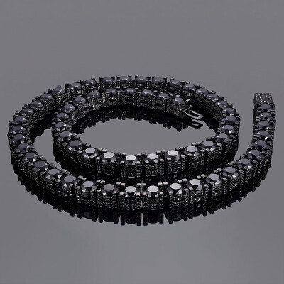 6.5mm Black Iced Out Sides Tennis Chain