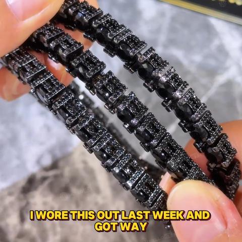 6.5mm Black Iced Out Sides Tennis Chain