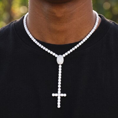 Iced Out Y-Drop Cross Tennis Chain