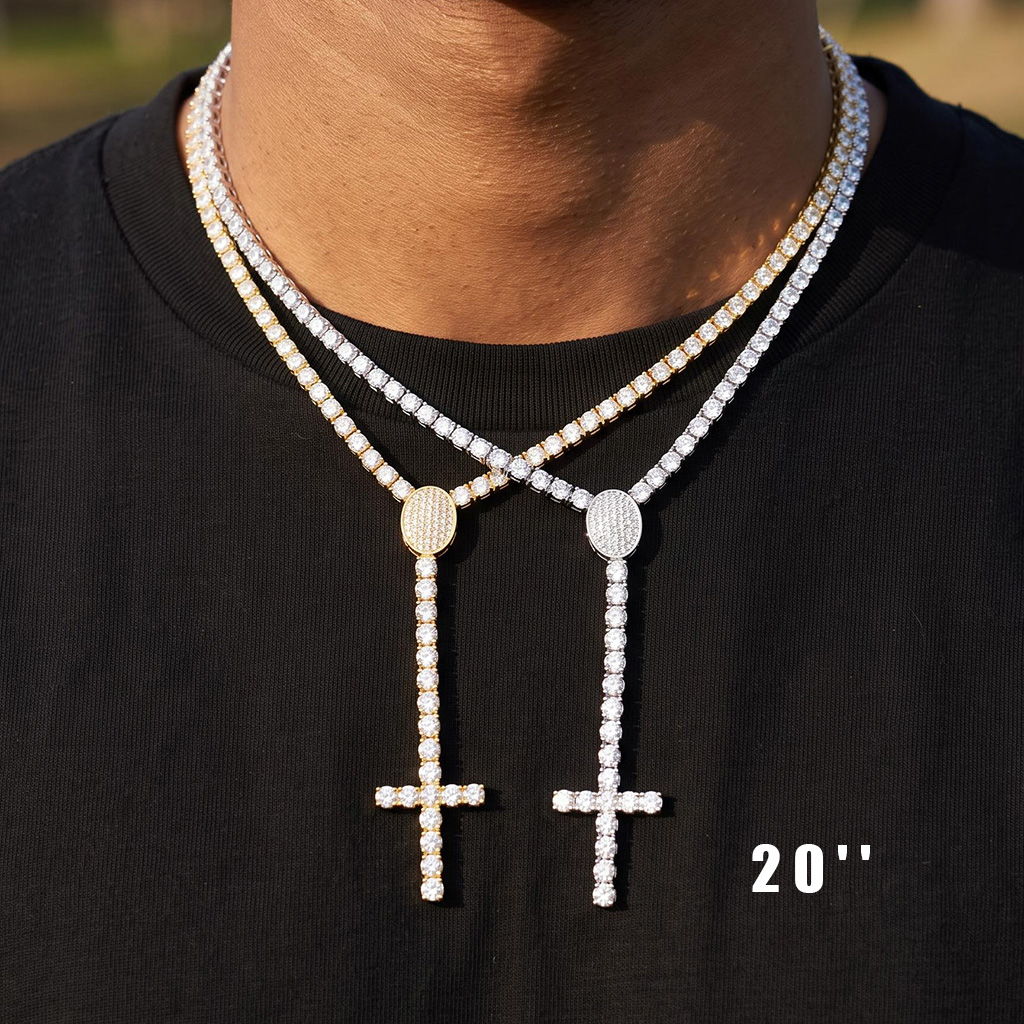 Iced Out Y-Drop Cross Tennis Chain