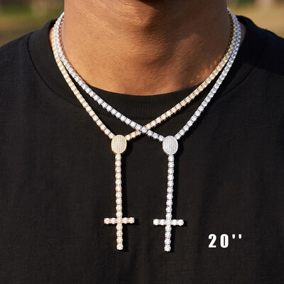 Iced Out Y-Drop Cross Tennis Chain