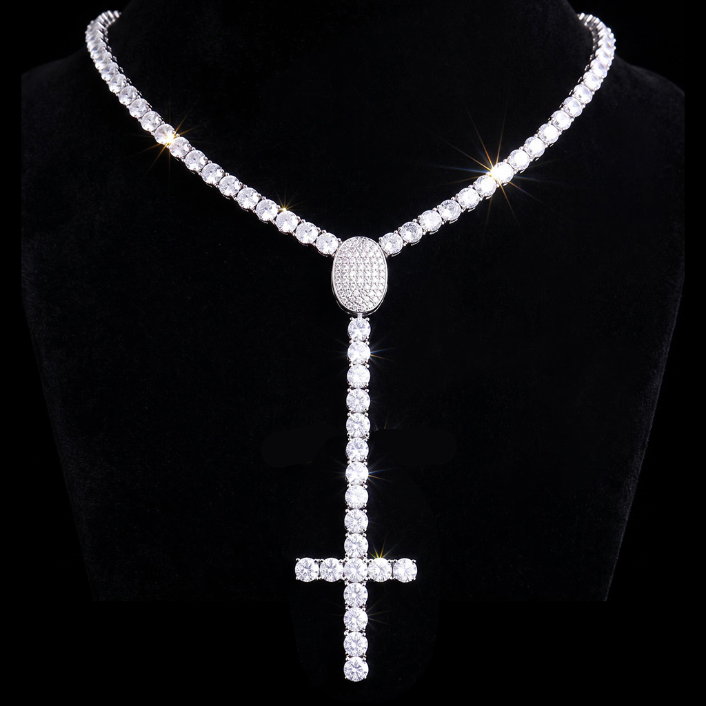 Iced Out Y-Drop Cross Tennis Chain