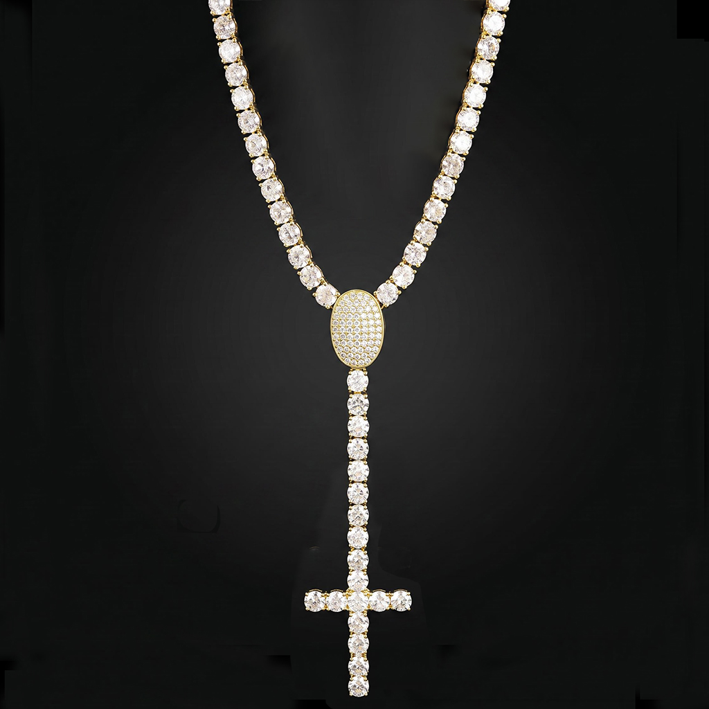 Iced Out Y-Drop Cross Tennis Chain