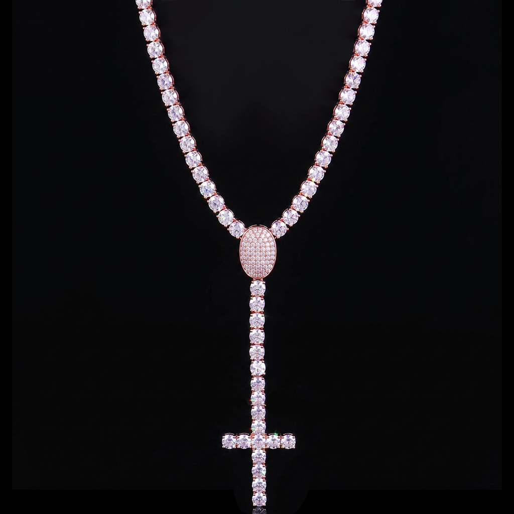 Iced Out Y-Drop Cross Tennis Chain