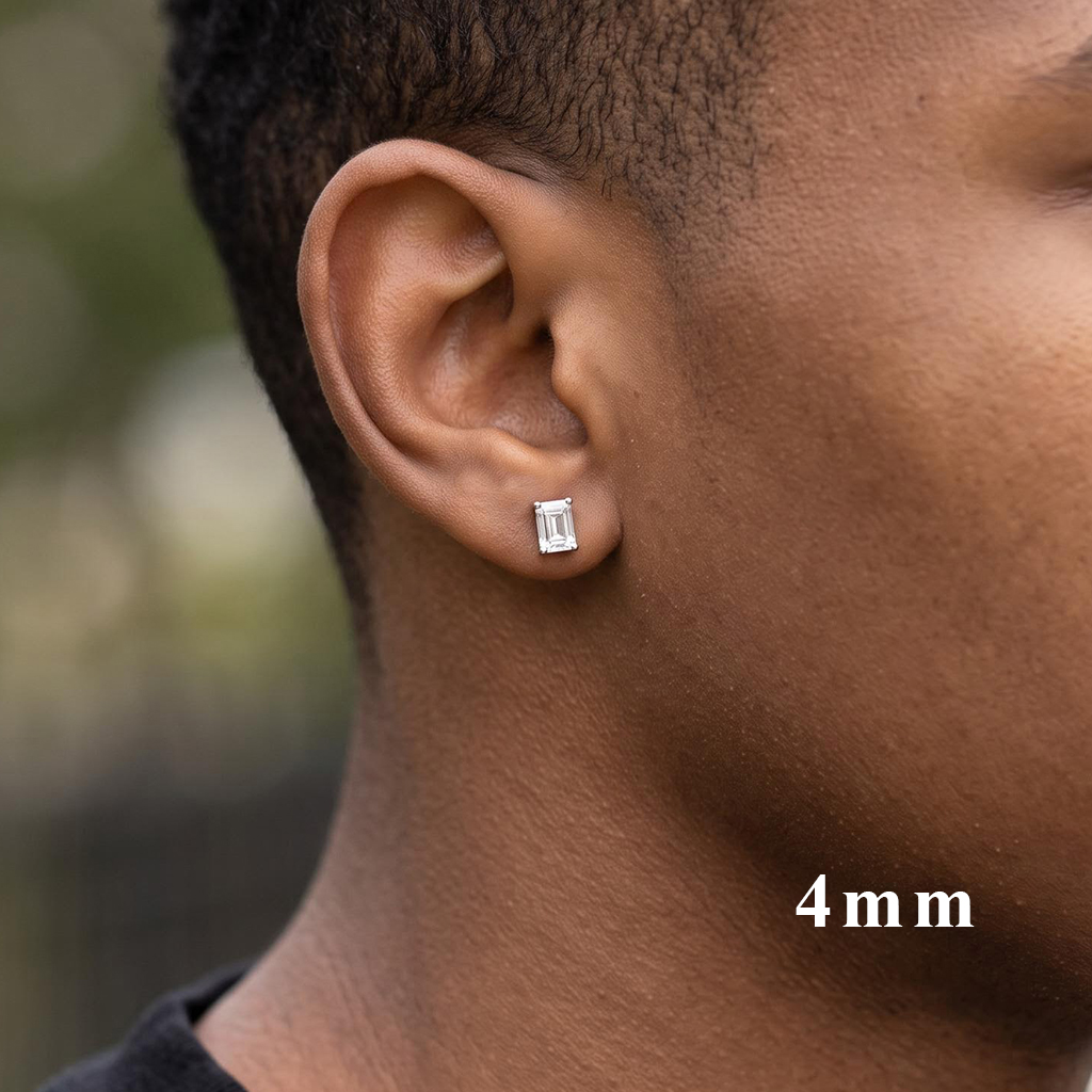 4-Prong Emerald Cut Earrings