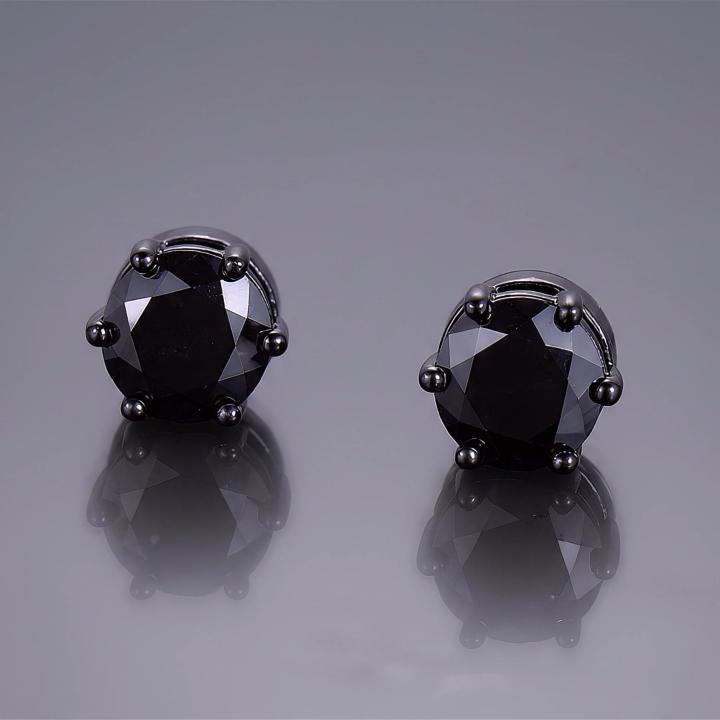 8mm Black Round-Cut Magnetic Stud Earrings 8mm Black Round-Cut Magnetic Stud Earrings