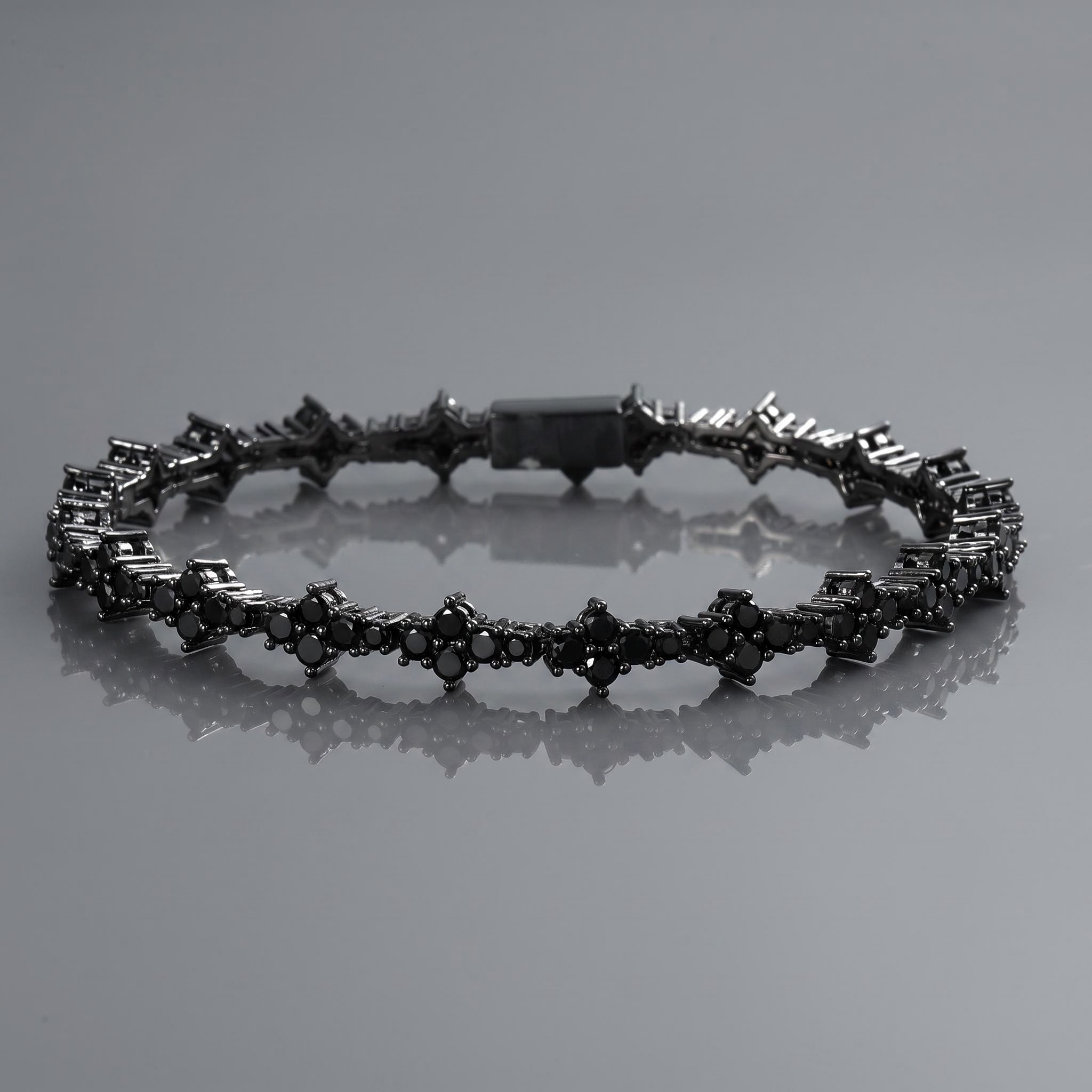 6mm Iced Out Black Cross Chain and Bracelet Set